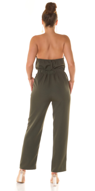 Bandeau Overall with buttons Khaki